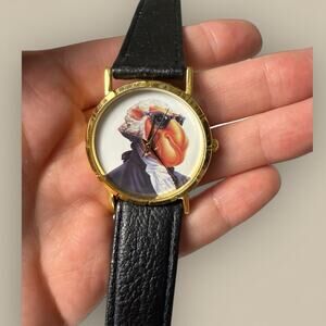 1990s Joe Camel Watch Washington Character Camel Cigarettes Black Leather Vtg